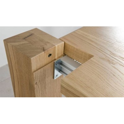 Table en bois extensible avec un chêne solide artisanal