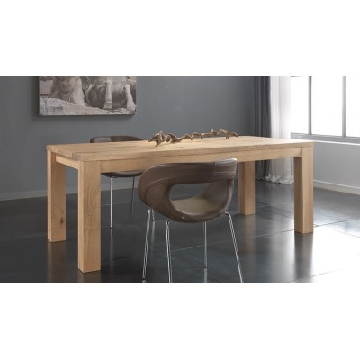 Table en bois extensible avec un chêne solide artisanal