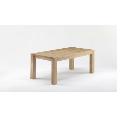 Extendable wooden table with handicraft solid oak
