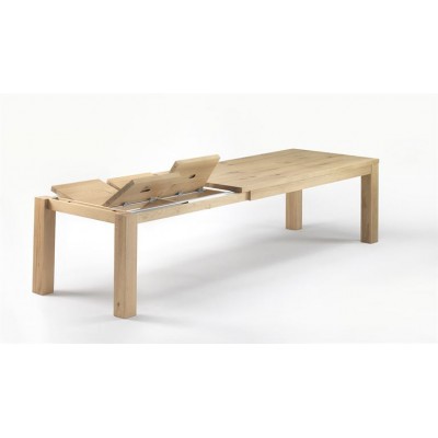 Mesa extensible en madera maciza de roble artesana
