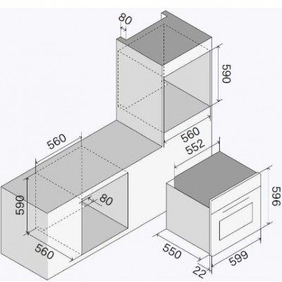 Ilve ov60stct3 Professional Plus Einbau-Multifunktionsofen aus schwarzem Glas