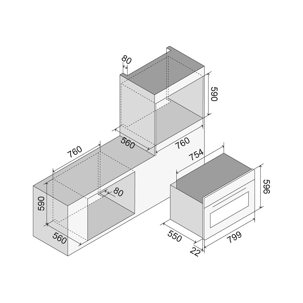 ilve 80cm built in oven