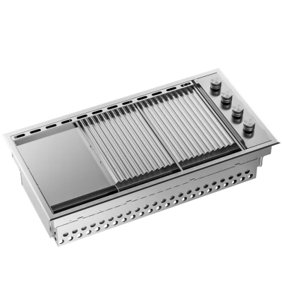 Barbecue encastrable professionnel Ilve hbbq100 Plus avec couvercle 100 cm