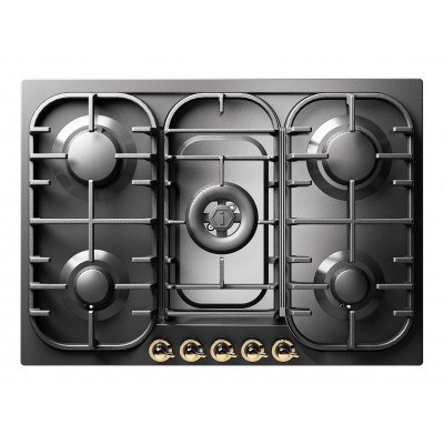 Ilve hcb70cn Nostalgie plaque de cuisson 70 cm graphite + laiton