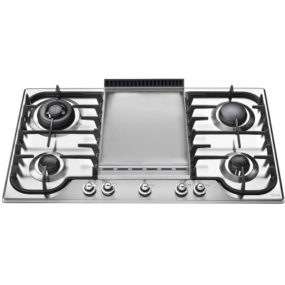 Ilve hcb90fcn Nostalgie plaque de cuisson + poêle à poisson en acier inoxydable 90 cm