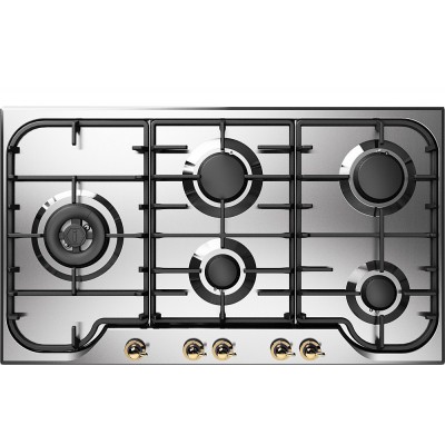 Ilve hcb90sdn Nostalgie hob 86 cm stainless steel - brass