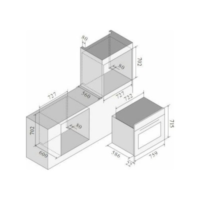 Ilve ov30stct3 Professional Plus Multifunktionsofen 75 cm schwarzes Glas