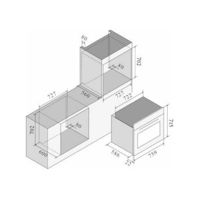 Piekarnik wielofunkcyjny Ilve ov30stct3 Professional Plus 75 cm, szkło czarne