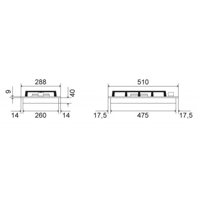 Ilve hcg30k Professional Plus Domino-Gaskochfeld 30 cm, schwarzes Glas