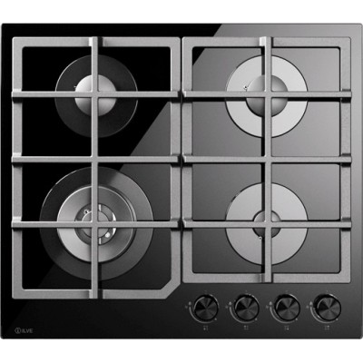 Ilve hcg60ck Professional Plus table de cuisson à gaz 60 cm verre noir