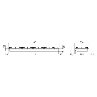 Ilve hpt1230d Professional Plus 116cm Unterputz-Gaskochfeld aus Edelstahl