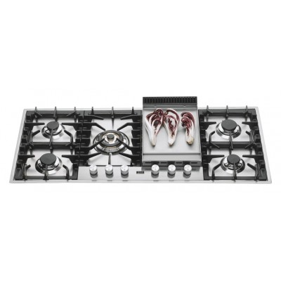 Ilve hpt125fd Professional Plus piano cottura gas + piastra 120 cm inox