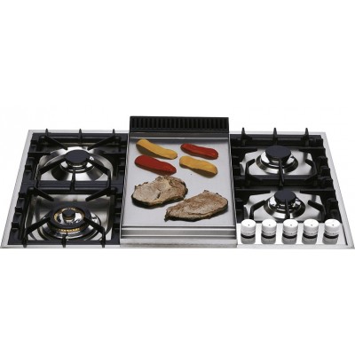 Ilve xlp90f Professional Plus gas hob + 90 cm stainless steel plate