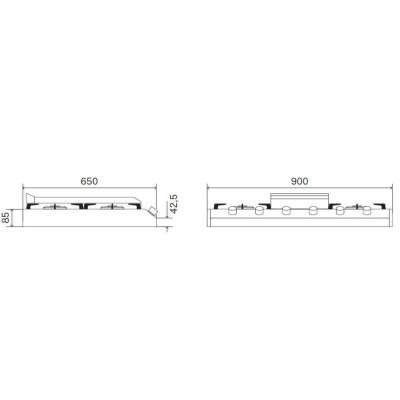 Ilve hcp965fd Professional Plus 90 cm Edelstahl-Arbeitsplatten-Gaskochfeld