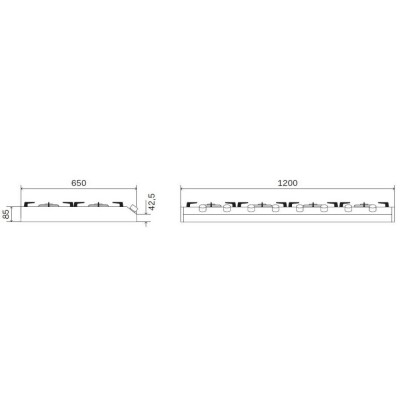 Ilve hcp1265fd Professional Plus 120 cm Edelstahl-Aufsatz-Gaskochfeld