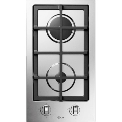 Ilve hcl30k Pro Line Domino Gaskochfeld 30 cm Edelstahl