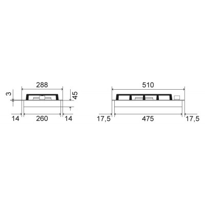 Table de cuisson à gaz en acier inoxydable Ilve hcl30k Pro Line domino 30 cm