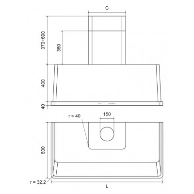 Ilve am90 mighty wall hood 90 cm biały
