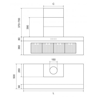 Ilve agq60 Professional Plus wall hood 60 cm stainless steel