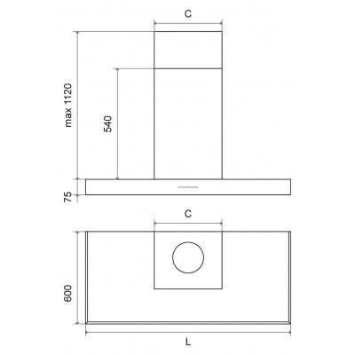 Ilve agk60 Pro Line campana mural 60 cm acero inoxidable