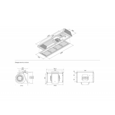 Ilve iag150 built-in hood 150 cm stainless steel + motor