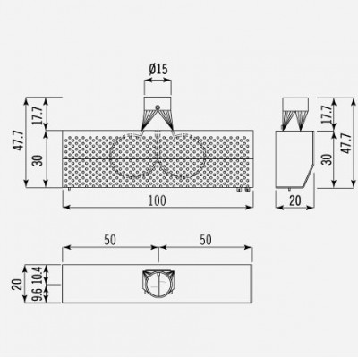 Alpes inox ga 20/100-a  Wall mounted hood vent 100cms