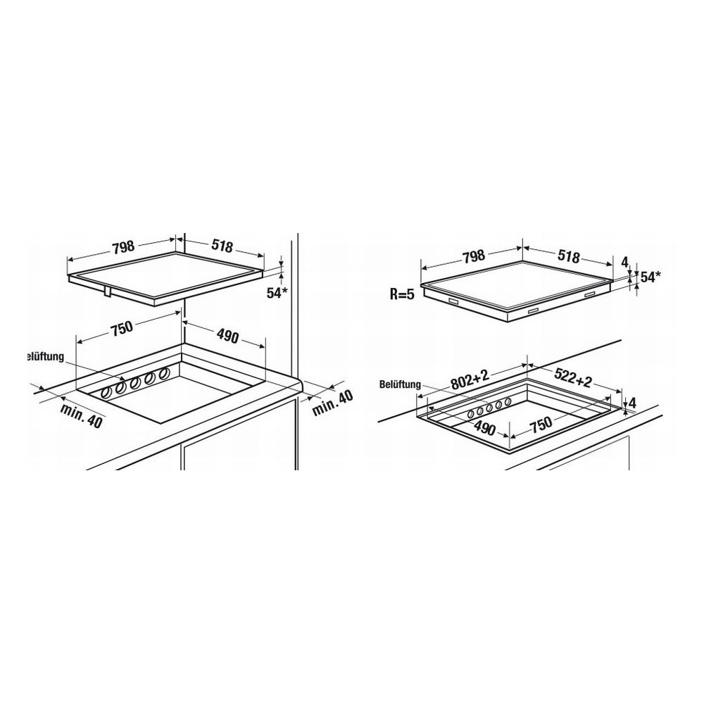 Küppersbusch ke 6130.1 se K-Serie 1 piano cottura elettrico 60 cm nero +  cornice inox