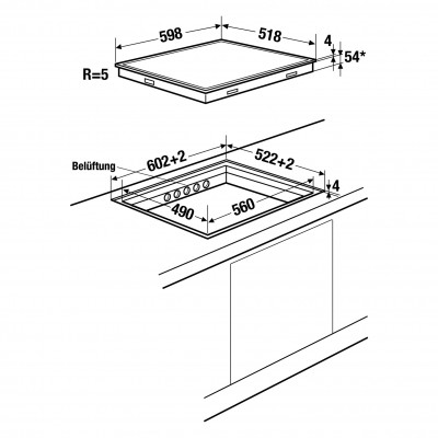 Küppersbusch ki 6520.0 wr k-series 5 piano induzione 60 cm vetro bianco