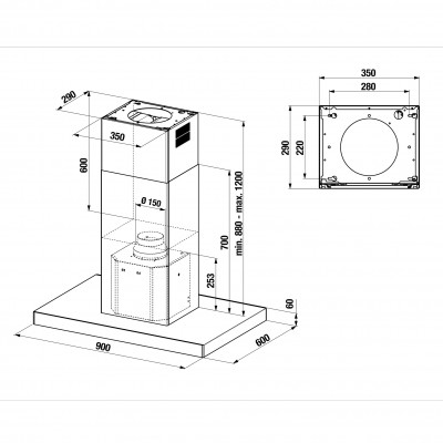 Küppersbusch di 9340.0 e k-series 3 cappa isola 90 cm inox