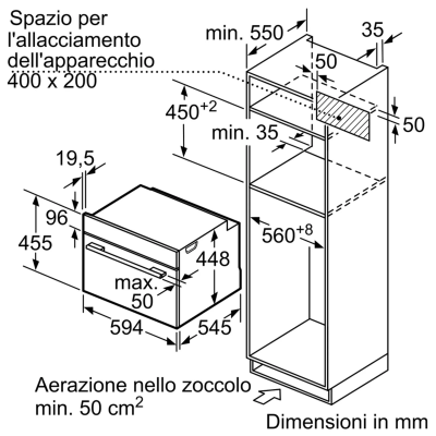 Piekarnik parowy do zabudowy Siemens CP565AGS0 iQ500, wysokość 45 cm