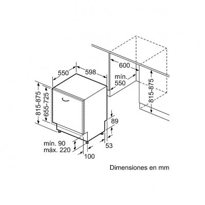 Lavavajillas empotrable totalmente integrado Siemens se63hx52ae 60 cm