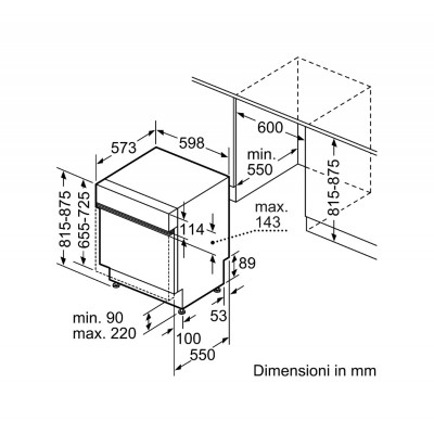 Siemens sn53hs30ae lavastoviglie da incasso scomparsa parziale 60 cm