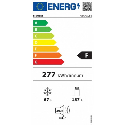 Siemens ki86nadf0 lodówka z zamrażarką do zabudowy h 177 cm