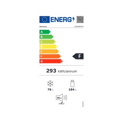 Siemens ki86nnsf0 lodówka z zamrażarką do zabudowy h 177 cm