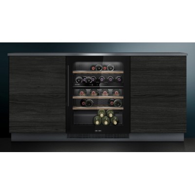 Cave à vin noire encastrable sous plan Siemens ku21wahg0 Iq500