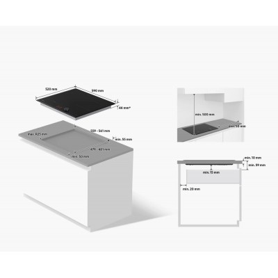 Placa de inducción Samsung nz64b6058kk 60 cm vitrocerámica negra
