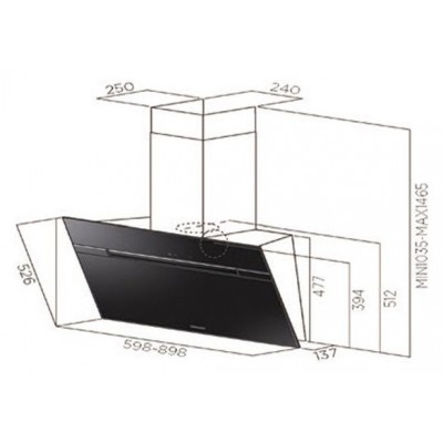 Samsung nk36m7070vb cappa parete Serie 8000 90 cm vetro nero