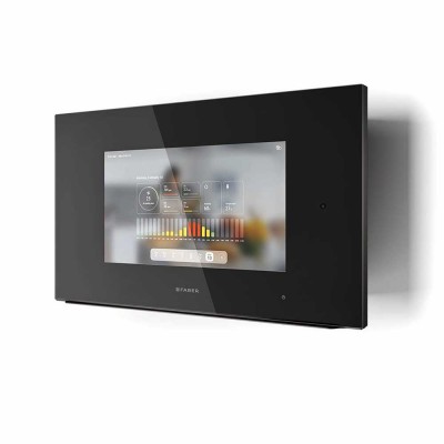 Faber k-air wall hood with monitor 80 cm stainless steel black glass