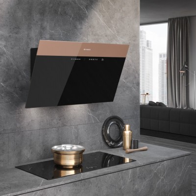 Faber v-air 80 cm inclined wall hood black glass