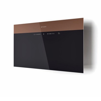 Faber v-air hotte murale plate 80 cm verre noir