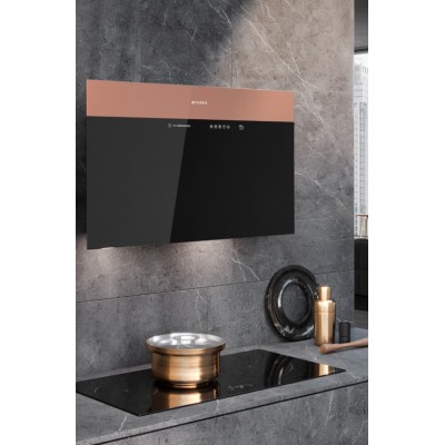 Campana de pared plana Faber v-air 80 cm cristal negro