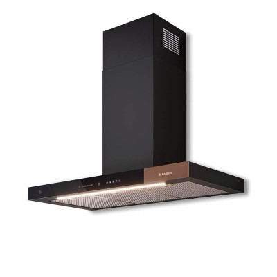 Faber t-air flat  Wall mounted hood vent 90cm black glass