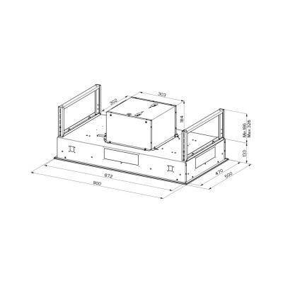 Faber c-air flat cappa a soffitto 90 cm vetro nero