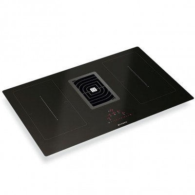 Faber Galileo Smart Kochfeld mit integrierter Dunstabzugshaube 83 cm, schwarzes Glas