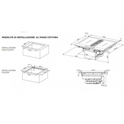 Faber Galileo 60 Kochfeld mit integrierter Dunstabzugshaube 60 cm, schwarzes Glas