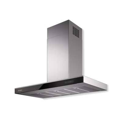 Faber onyx-t wall hood 90 cm stainless steel - black glass