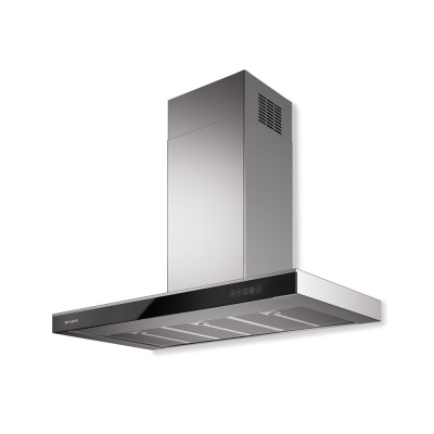 Faber onyx-t  Wall mounted hood vent 90 cm stainless steel - black glass