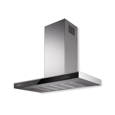 Okap ścienny Faber Onyx-T 90 cm ze stali nierdzewnej – czarne szkło