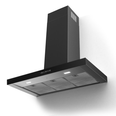 Faber t-dark wall hood 90 cm stainless steel black