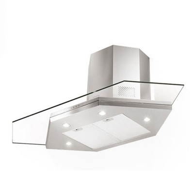 Faber Premio corner hood 90 cm stainless steel - glass